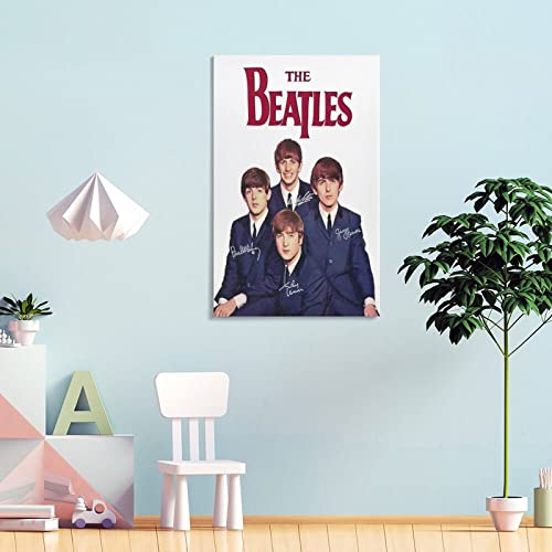 YUHINN Poster décoratif avec autographe The Beatles – Impression sur toile – Pour chambre à coucher – 40 x 60 cm - Les Beatles, Paul McCartney, John Lennon, RIngo Starr, George Harrison YUHINN Poster décoratif avec autographe The Beatles - Impression sur toile - Pour chambre à coucher - 40 x 60 cm – Image 5