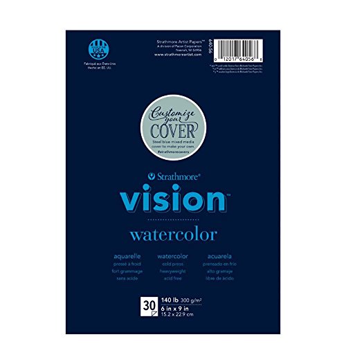 Strathmore (640-56 Vision Watercolor Pad, 6"x9" Tape Bound, 30 Sheets