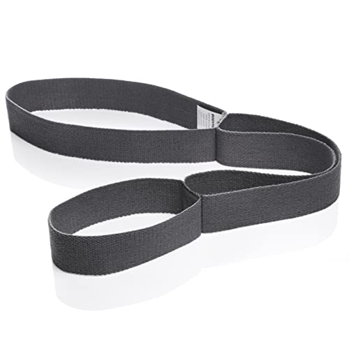 BODYMATE Dehnungsgurt/Yogagurt mit 3 Schlaufen – Feste Länge (Nicht elastisch) – 100% Baumwolle – 75 x 3,8 cm