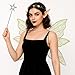 vitegaw Gold Fairy Wings for Adults Dress Up Sparkling Sheer Butterfly Halloween Costume Angel Wings for Women