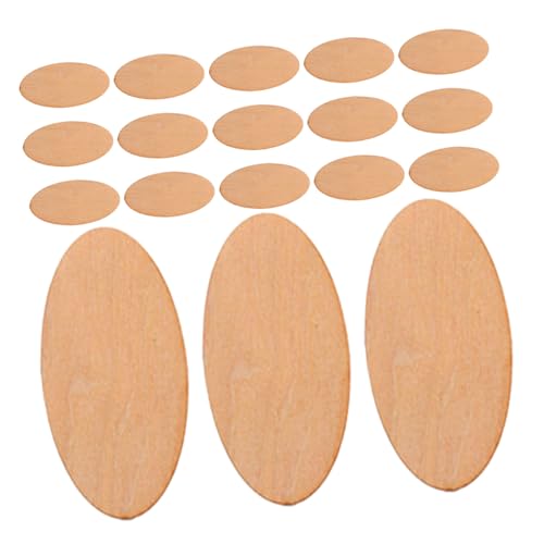 Veemoon 40pcs Oval Wood Slices 2mm Thick Unfinished Wooden Cutouts