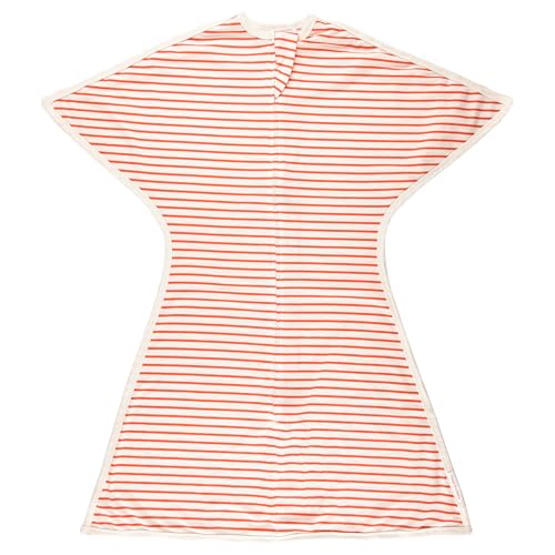 Image of SleepingBaby Zipadee-Zip Transition Swaddle - Cozy Baby Swaddle Blanket with Zipper Convenience - Roomy Wearable Blanket for Easy Diaper Changes - Stripes Strawberry /Cream, X-Small (3-6 Month)