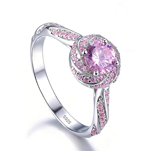 5.5x5.5mm Round Simulated Blue Topaz 925 Sterling Silver Swirl Double Halo CZ Engagement Ring for Women3