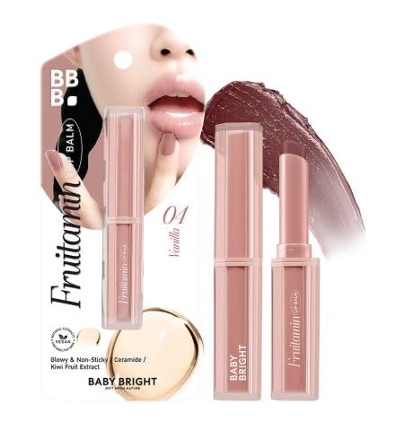 Baby Bright Fruitamin Lip Balm, Glossy & Non-Sticky, Kiwi Fruit Extract, Vanilla #04 Vegan-picture-30