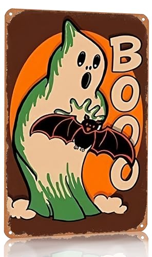 Crazysign Vintage Decor Gift Halloween Ghost and Bat Boo Jack O...