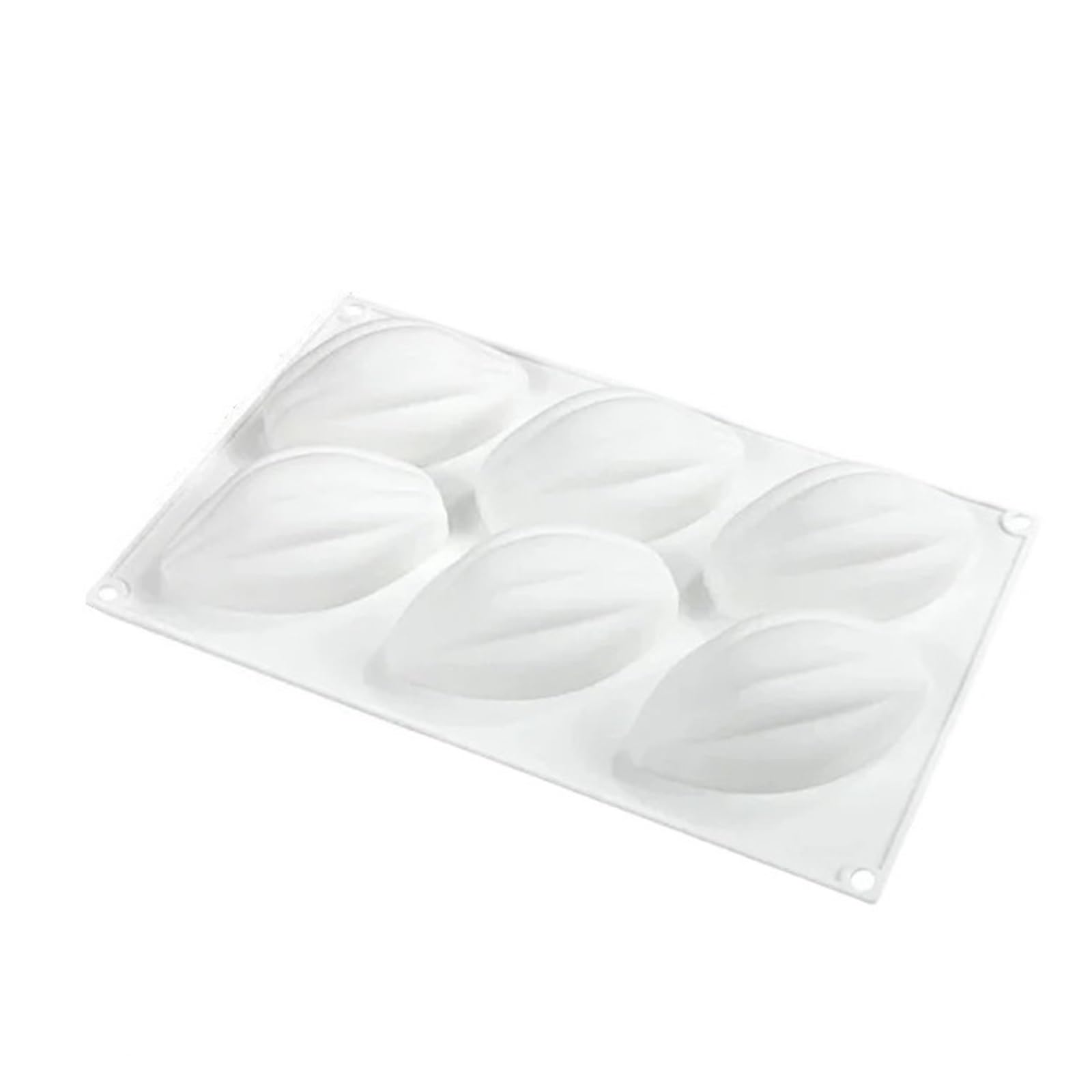 Molde de silicona con forma fruta cacao 6 cavidades, herramienta pastelería antiadherente for hornear pasteles mousse, postres oliva y Chocolate(White)