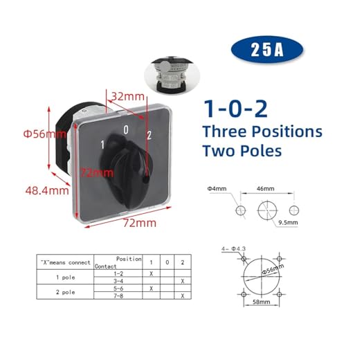 Commutateur de conversion électrique bipolaire rotatif LW31 - 2