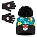 Pokemon Boys Winter Accessories Set, Kids Winter Set - Anime Gift for Boys (Black/Blue 2 Pcs)
