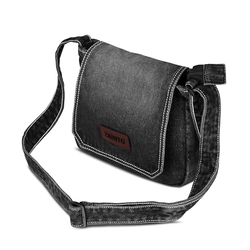 Image of ZAINTO Premium Denim Sling Bag for Women, Multipocket Crossbody, Blue Jeans Side Bag for girls (Medium Blue)