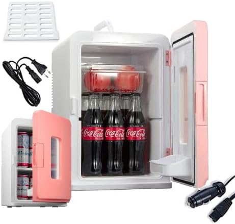 NORTHCLAN Mini Kühlschrank für Zimmer 15L, mit 220V AC/12V DC für den Auto- und Heimgebrauch, Tragbarer Kühl- und Heizkühlschrank Perfekt für Getränke, Kosmetik, Snacks, Max & Eco-