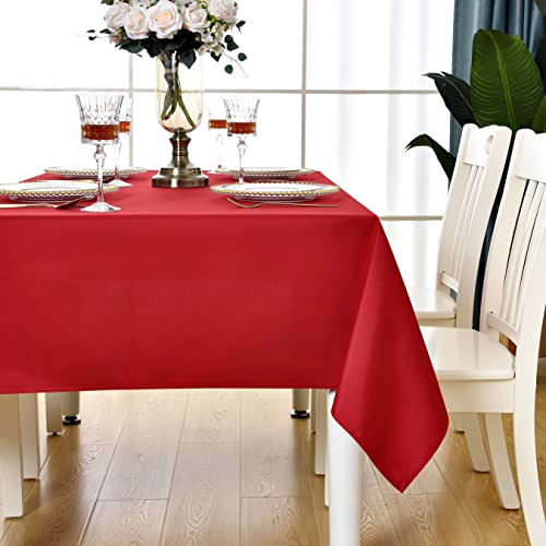 KAIPHO Red Rectangle Tablecloth Waterproof Stain Resistant Wrinkle Free Table Cloth 210GSM Polyester Wipeable Table Cover for Party, Banquet, Indoor and Outdoor use - Rectangular/Oblong, 60 x 84 inch by KAIPHO - Image 2