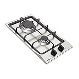 Cooktop a Gás Tramontina Dominó 94700401 com 2 Bocas Inox Scotch Brite