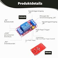 2 Stück 5V Relaismodul 1 Kanal, Relais Modul mit Optokoppler High/Low Level Trigger Erweiterungsplatine, Relaisplatine NO NC COM, Schraubklemmen für Arduino Raspberry Pi MCU Hausautomation CNC DIY – Ansicht 4