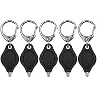 Namvo 6er-Pack Mini-LED-Taschenlampen-Schlüsselanhänger, ultrahelle Schlüsselanhänger-Licht-Taschenlampe mit Federkarabiner (schwarz)