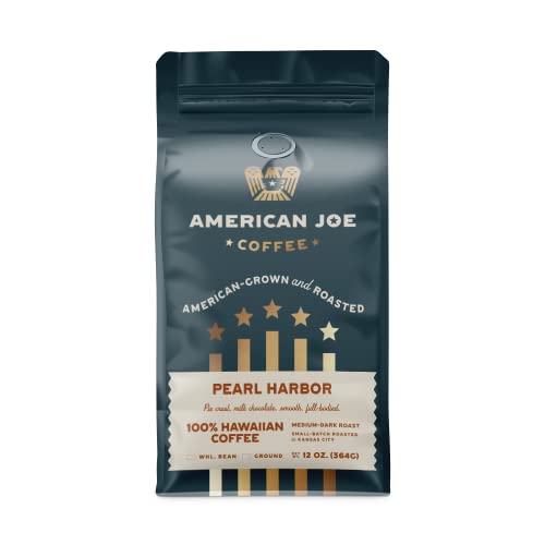 American Joe Pearl Harbor 100% Us Grown Specialty Coffee Roasted In Kansas City Medium-Dark | Ground 12Oz Gourmet Artisan Grade American Grown American Made Hawaiian Coffee #TOP2