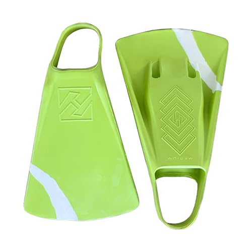 Hubboards Dubb Zero Bodyboarding & Dropknee Swimfins - Lime Green/White - M