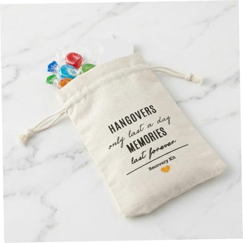 Bolsas de tela reutilizables para kit de despedida de soltera con cordón y diseño divertido 7