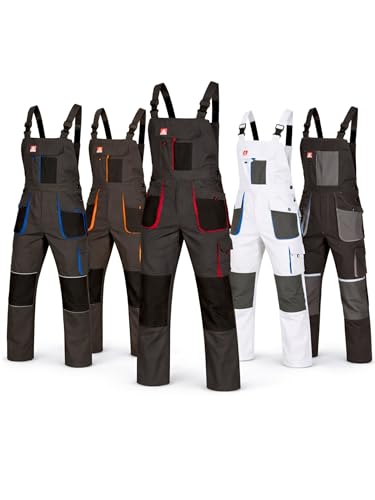 Cargohose Herren Latzhose Männer Weiß Blau Größe 60 Berufskleidung Handwerk 11 Taschen Kniepolstertaschen Arbeitslatzhose strapazierfähig Maler Lackierer Trockenbau Fassadenbau Renovierung Innenausbau