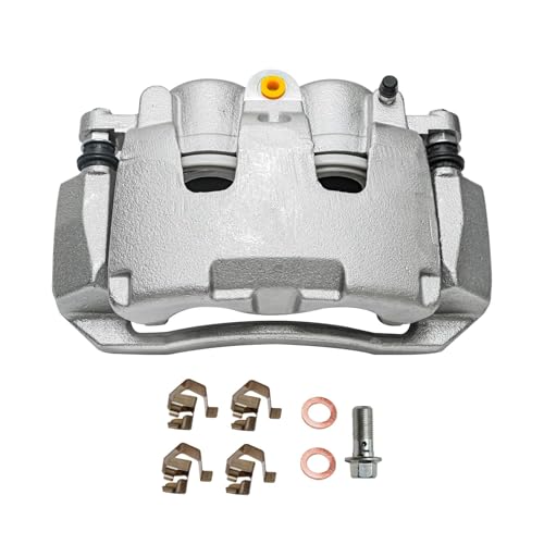 Image of Detroit Axle - Front Brake Kit for 09-10 Dodge Ram 1500 11-18 Ram 1500 | 2019-2023 Ram 1500 Classic Drilled and Slotted Disc Brakes Rotors Brake Calipers Replacement Ceramic Brake Pads