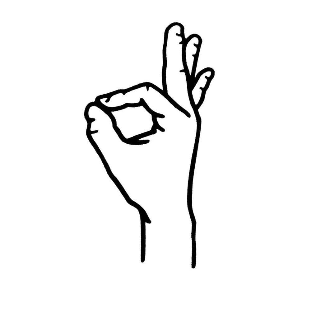 1pc OK Hand Gesture Vinyl Sticker for Car Motorcycle Bumper(Black)