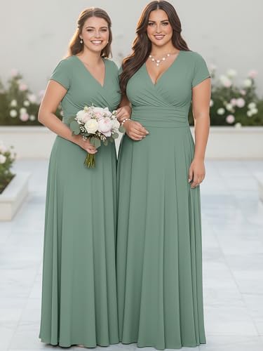 Image of KOH KOH Womens Sexy Cap Short Sleeve V-Neck Flowy Cocktail Gown