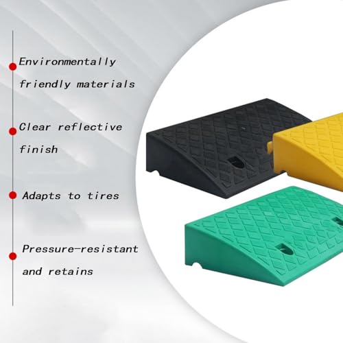 Curb Ramp, Ramp Threshold, con Perno de Montaje, para Sillas de Ruedas, Scooters, Amarillo, 50 x 27 x 8 cm miniatura 7