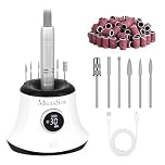 MelodySusie Rechargeable Nail Drill 30000RPM SC320G Electric Nail File with Bits & Sanding Bands for Acrylic & Gel Nails, Professional Efile with LED Display for Manicure Pedicure Polishing (White)