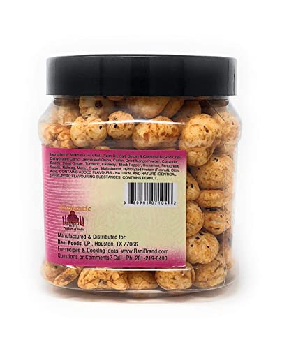 Image of Rani Jumbo Phool Makhana (Fox Nut /Popped Lotus Seed) Peri-Peri (Spicy Flavor) 3.5oz (100g) PET Jar ~ Indian Tasty Treats | Vegan | NON-GMO | Indian Origin