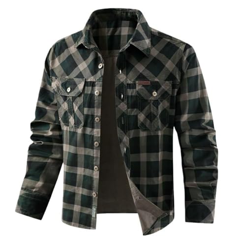 Chemise à carreaux homme manches longues coton décontractée