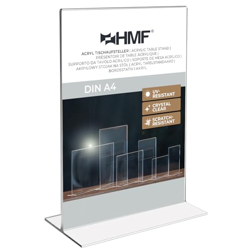 HMF 46922 Soporte de Sobremesa recto de Acrílico | DIN A4 Vertical | Transparente