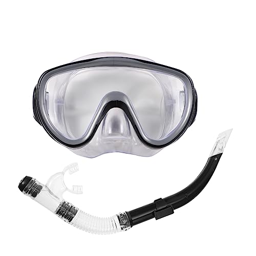 Parliky Ergonomic Snorkeling Mask and Set Dry Mask Diving Goggles Fog-Free Technology Comfortable for Adults Random Color