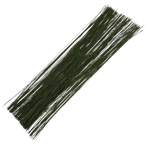 Bivethoi 200 Pcs Dark Green Floral Wire, 26 Gauge