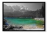 Pixxprint Eibsee vor der Zugspitze, Poster im Bilderrahmen, 