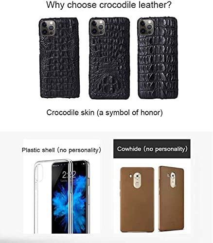 Coque iPhone 14 Pro cuir crocodile luxe cadeau crâne