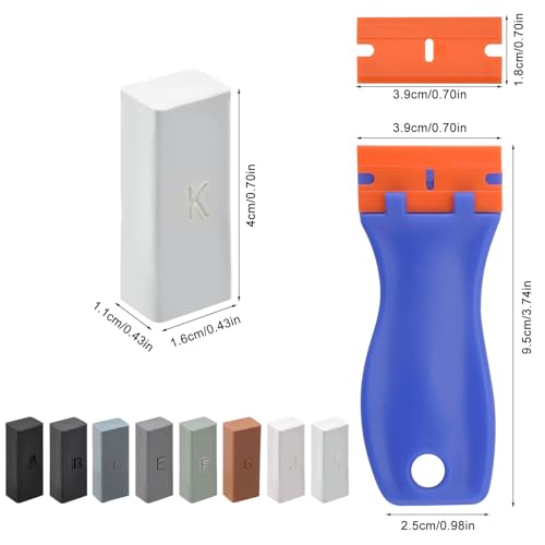8 Stück Wachskitt Grau Laminat Wachs Reparaturset Grau Weiß Hartwachs Fliesen PVC Viny Möbel Parkett Holzwachs Reparatur Boden Linoleum Reparaturset zum Auffüllen Reparieren von Kratzern und Löchern