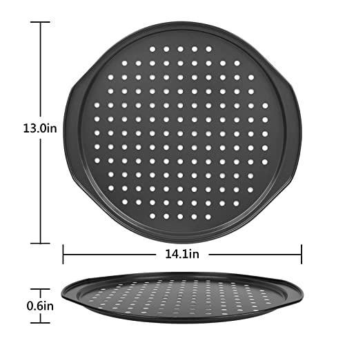 Beasea 2 Pack Non-Stick Pizza Pan, 12 Inch Carbon Steel Pizza Tray With Holes, Round Pizza Bakeware Crisper Pan For Home Baking, Kitchen, Restaurant Oven #TOP1