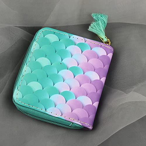 MayeBridge Cute Unicorn Purse Unicorn Zipper Wallet Long Clutch Bag PU Leather Purse For Girls Women (Mermaid 1207A)2