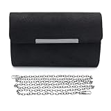 Colours & Beauty Elegante Schwarze Handtasche Damen | Umhängetasche Mädchen | Elegante Clutch | Festliche Zerimonie kleine Tasche Damen | Unterarmtasche | Abendtasche Damen | Kettentasche Hochzeit