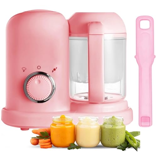 Reviews de Robots de cocina y minipicadoras más recomendados. 50 Procesador de Alimentos Bebe con Vapor y Licuadora de Puré, Fabricante de Alimentos para Bebés 4 en 1, Gran Capacidad, 300W (Rosa)
