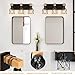 FadimiKoo 3-Light Farmhouse Vanity Light for Bathroom, Wood Bathroom Light Fixtures Over Mirror, Industrial Black Vanity Light with Metal Lampshade for Bedroom Hallway Living Room