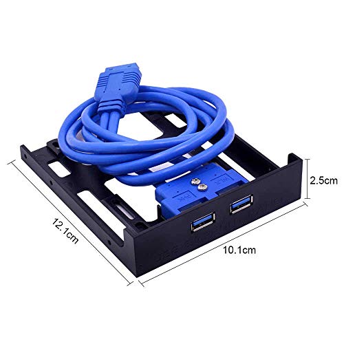 Image of USB 3.0 Front Panel Hub 2 Port Expansion Bay 20 Pin to USB3.0 60cm Bracket Adapter Cable for PC Desktop 2.5 inch Floppy Bay