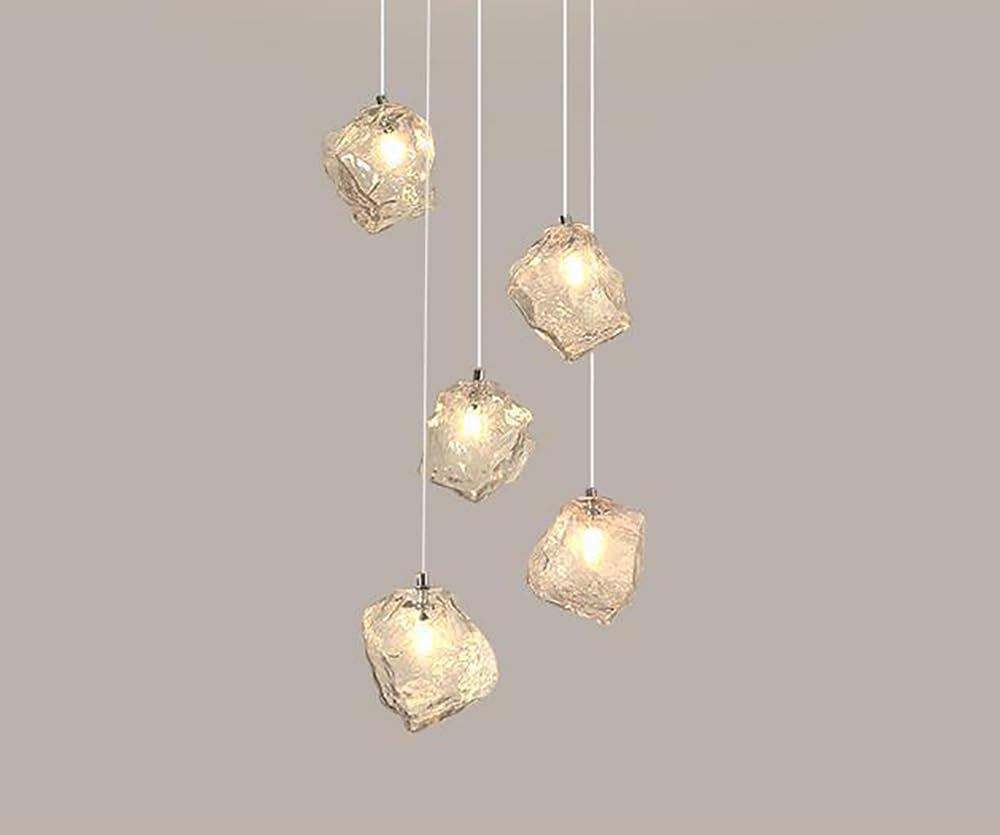 Lustre de luxe pour escalier en duplex moderne à 5 lumières