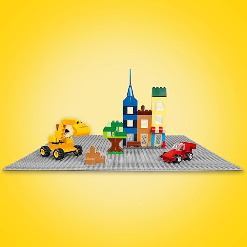 Classic Base Grigia, Tavola per Costruzioni Quadrata con 48x48 Bottoncini, Piattaforma Classica per Mattoncini per Costruire ed Esporre i Modellini, Giochi per Bambini e Bambine da 4 Anni 11024 - Lego - Immagine 3