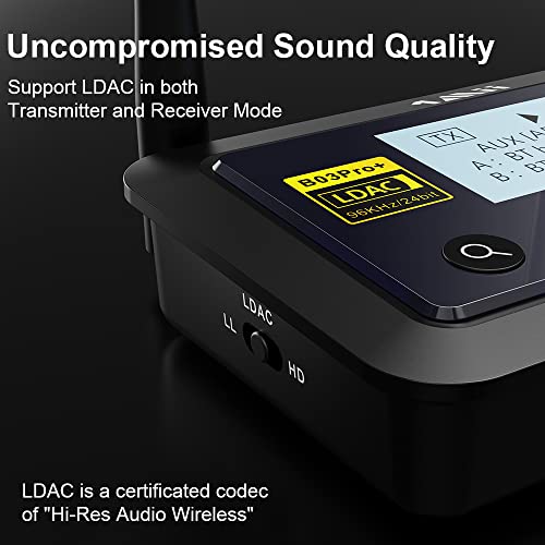 Émetteur Bluetooth 5.2 Pour TV | Double Connexion Casques | AptX Low Latency | Écran LCD | Compatible Optique/AUX/RCA
