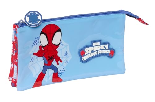 Safta Spidey Rescue - Astuccio Triplo, Astuccio Per Bambini, Ideale Per Bambini In Età Scolastica, Comodo E Versatile, Qualità E Resistenza, 22 X 3 X 