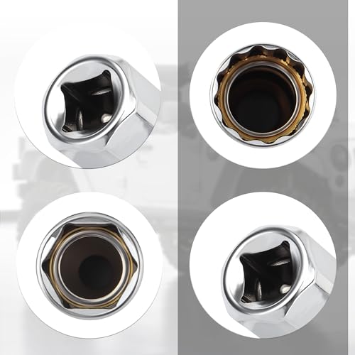 Image of 5PCS Car Magnetic Spark Plug Socket Set,Thin Wall & 6-point 14mm 16mm 13 /16 inch 9 /16 inch 5 /8 Spark Plug Socket,3 /8 inch Drive Car Sparks Plugs Sockets Automotive Accessories