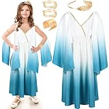 Foaincore 5 Pack Halloween Costumes Accessories Set Greek Goddess Costume Girls Kids Ancient Roman Dress Mental Snake Armband (Large)