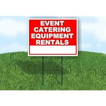 Event Catering Equipment Rentals Write On Me Red 18x24 in Double Sided Yard Road Sign w/Stand