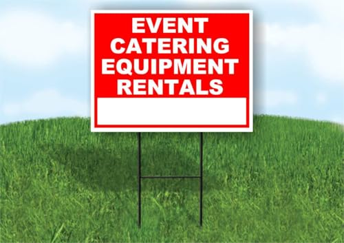 Event Catering Equipment Rentals Write On Me Red 18x24 in Double Sided Yard Road Sign w/Stand