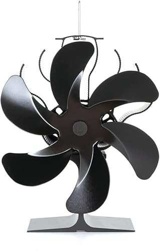 Miniatura 3 de Clxdq-718 Ventilador de estufa de leña de 6 aspas con termómetro ventilador de chimenea para estufa de leña ventilador de estufa alimentado por